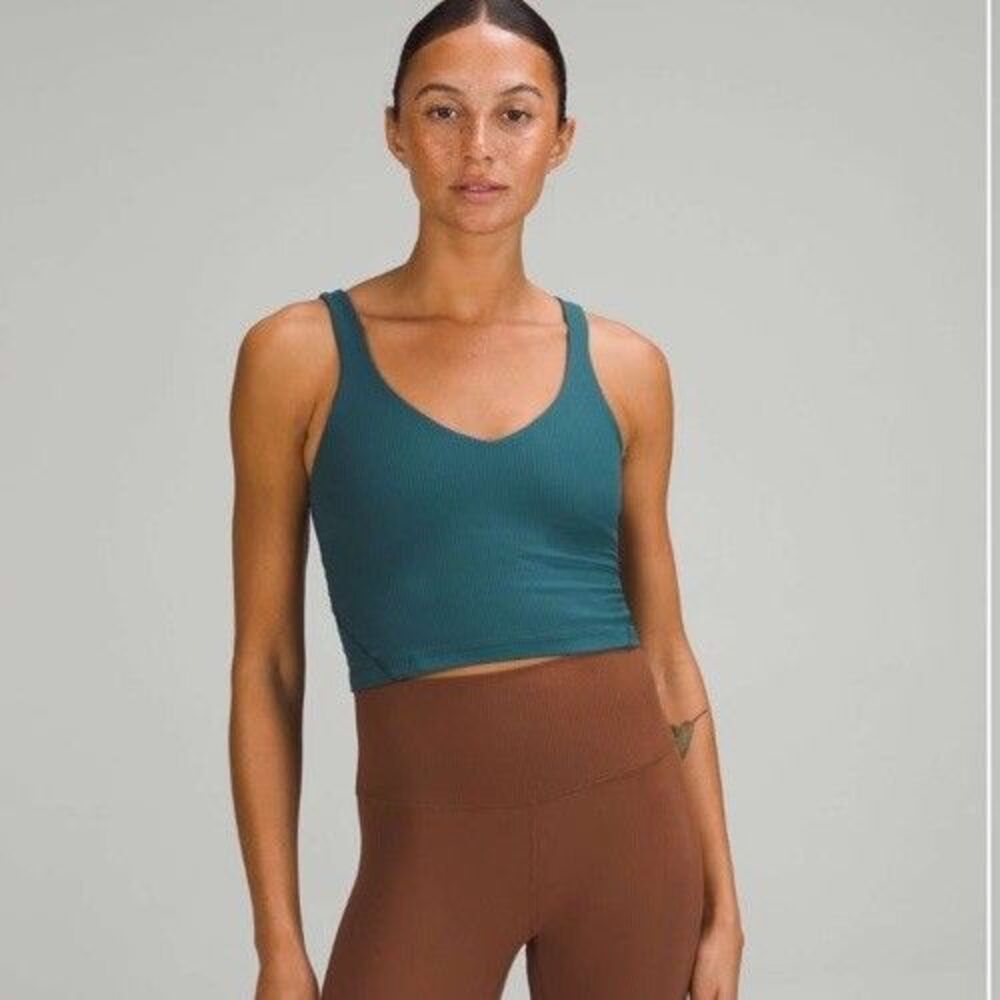 Lululemon Size 2 Align Tank Top Cropped Ribbed Green Jasper